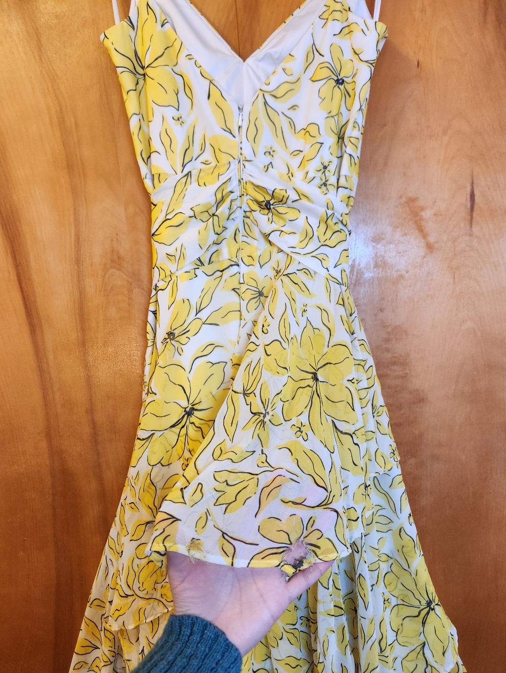 Badgley Mischka Women's Yellow Mixed Print Dress, Size 6, $795 - Picture 12 of 14